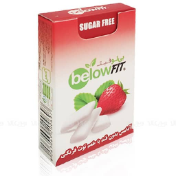 below-fit  sugar free chewing gum with strawberry flavor, pack of 12